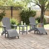 vidaXL Garden Chair 3 pcs Light Grey Polyethylene