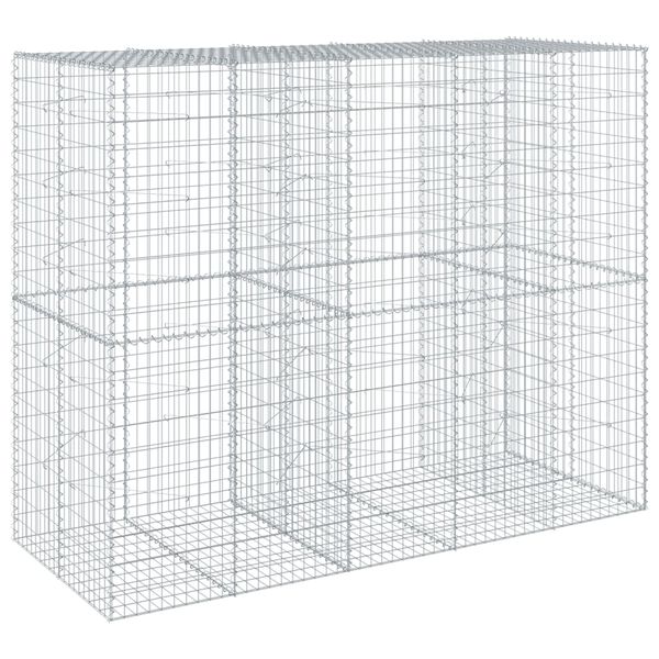 vidaXL Gabion Basket with Cover 250x100x200 cm Galvanised Iron