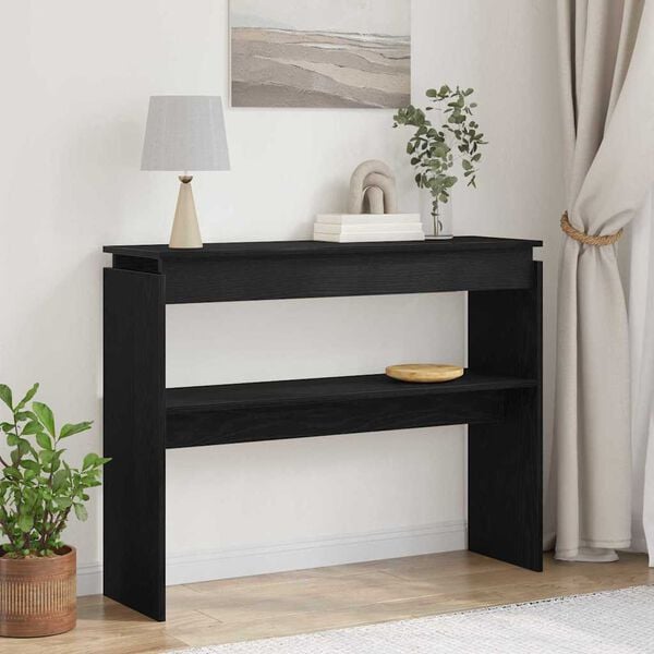 vidaXL Console Table Black oak 80 x 30 x 102 cm Engineered wood