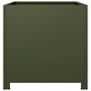 vidaXL Garden Planter Olive Green 50x50x50 cm Steel