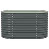 vidaXL Garden Raised Bed 160x80x81 cm Galvanised Steel Grey