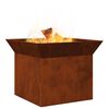 vidaXL Fire Pit Rusty 50 x 50 x 40 cm Weathering steel