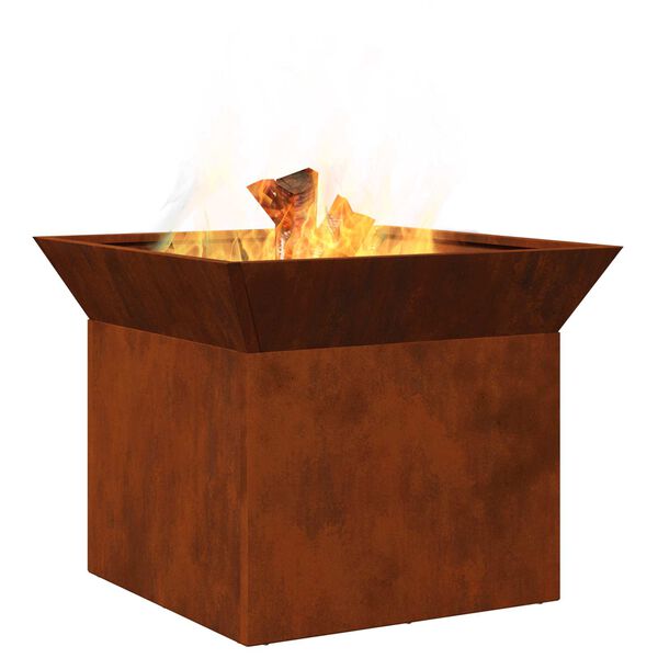 vidaXL Fire Pit Rusty 50 x 50 x 40 cm Weathering steel