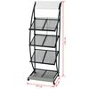 vidaXL Magazine Rack 47x40x134 cm Black and White A4