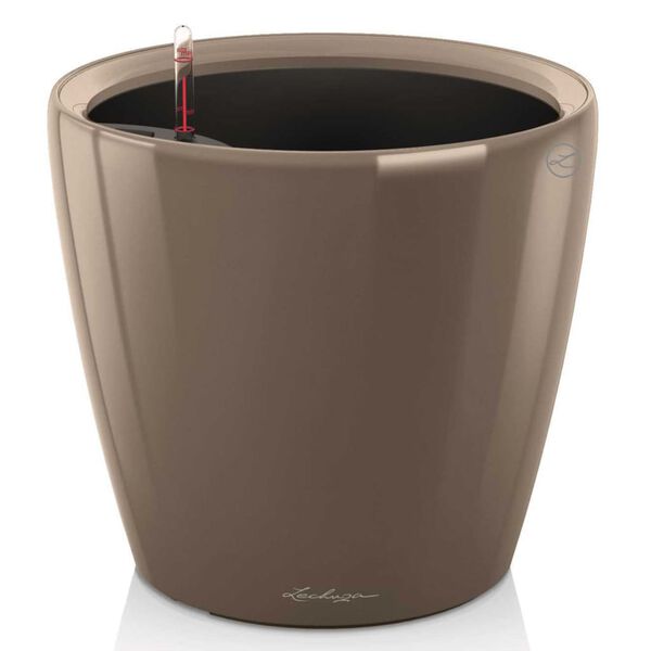 LECHUZA Planter CLASSICO LS 43 ALL-IN-ONE Taupe High Gloss 16085