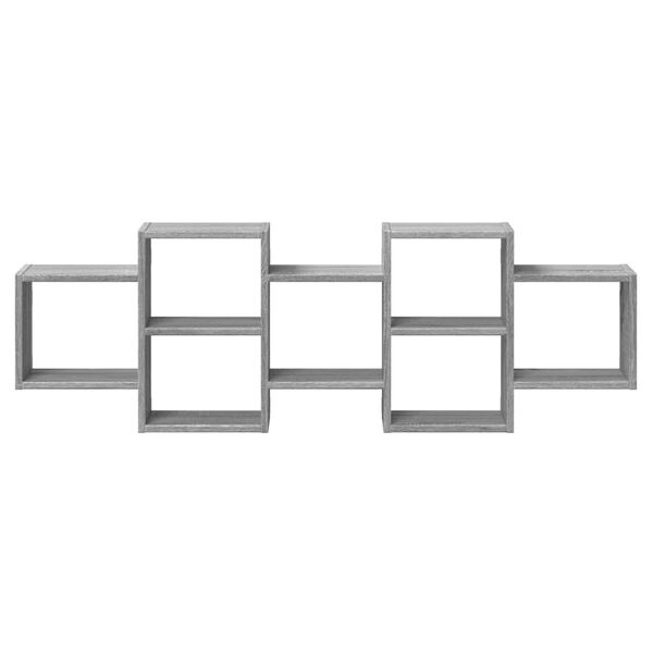 vidaXL Wall Shelf Grey Sonoma 129x18x42 cm Engineered Wood