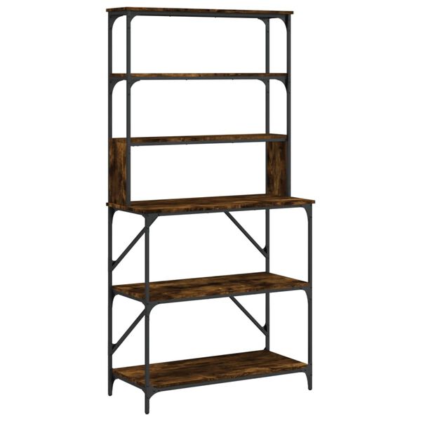 vidaXL Baker's Rack 6-Tier Smoked Oak 90x40x180 cm Engineered Wood