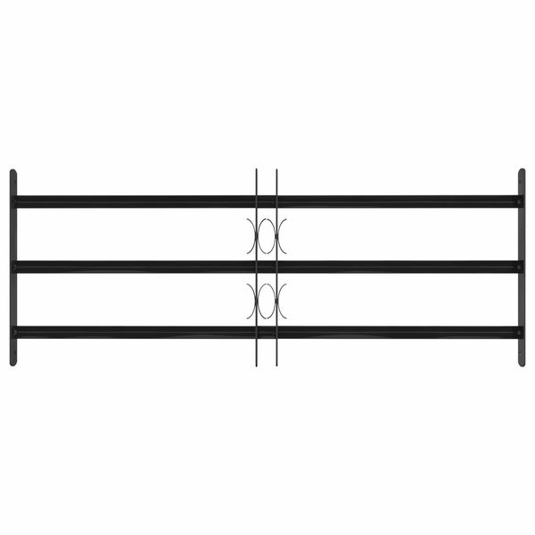 vidaXL Window Grille Black 116 x 45 cm Powder-Coated Steel