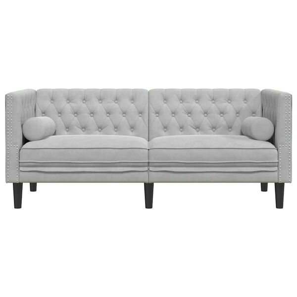 vidaXL Chesterfield Sofa Other Light grey 174 x 74.5 x 70.5 cm Velvet