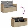 vidaXL 6 Piece Garden Sofa Set with Cushions Beige Poly Rattan Acacia
