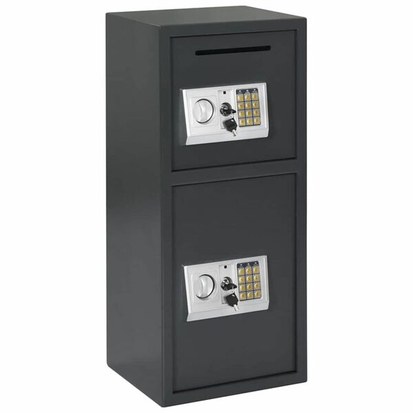 vidaXL Digital Safe with Lock Dark grey 35 x 31 x 80 cm Steel