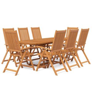 vidaXL 9 Piece Garden Dining Set Solid Wood Acacia 160-240 cm