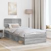 vidaXL Bed Frame Grey Sonoma 75 x 190 cm Solid Pine Wood