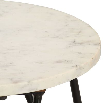 vidaXL Coffee Table White 40x40x40 cm Real Stone with Marble Texture