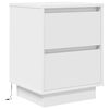 vidaXL Bedside Cabinet with LED Lights&nbsp;White 38x34x50 cm