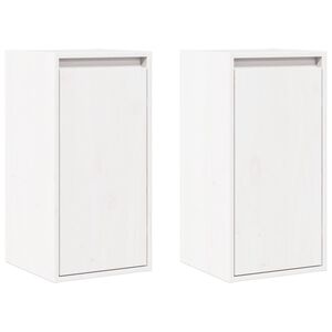 vidaXL Wall Cabinets 2 pcs White 30x30x60 cm Solid Wood Pine