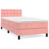 vidaXL Box Spring Bed with Mattress Pink 80x200 cm Velvet