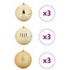 vidaXL Christmas Bauble Set 9 pcs Gold Plastic