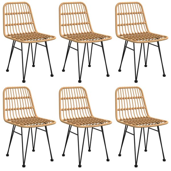 vidaXL 7 Piece Garden Dining Set Poly Rattan