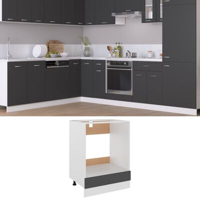 vidaXL Oven Cabinet Grey 60x46x81.5 cm Engineered Wood
