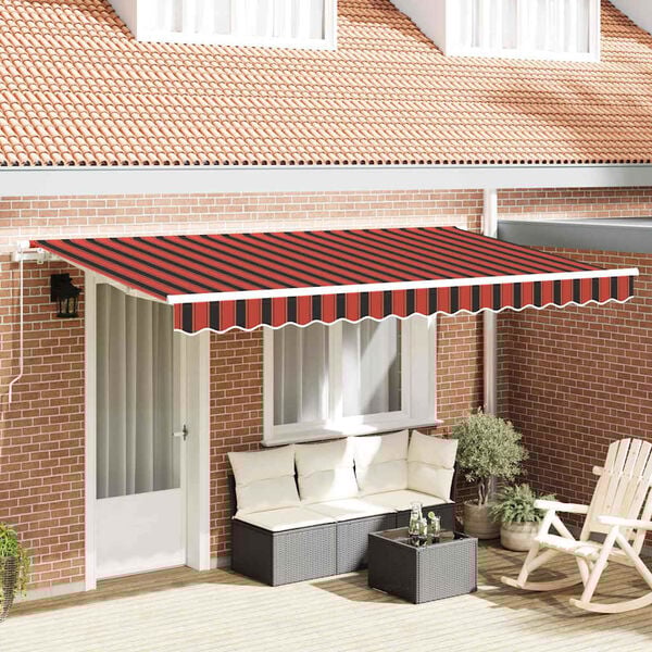 vidaXL Retractable Awning Manual Orange 400 x 200 cm Fabric