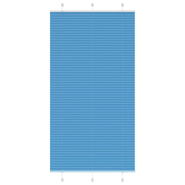 vidaXL Pleated Blind Blue 110x200 cm Fabric Width 109.4 cm Polyester