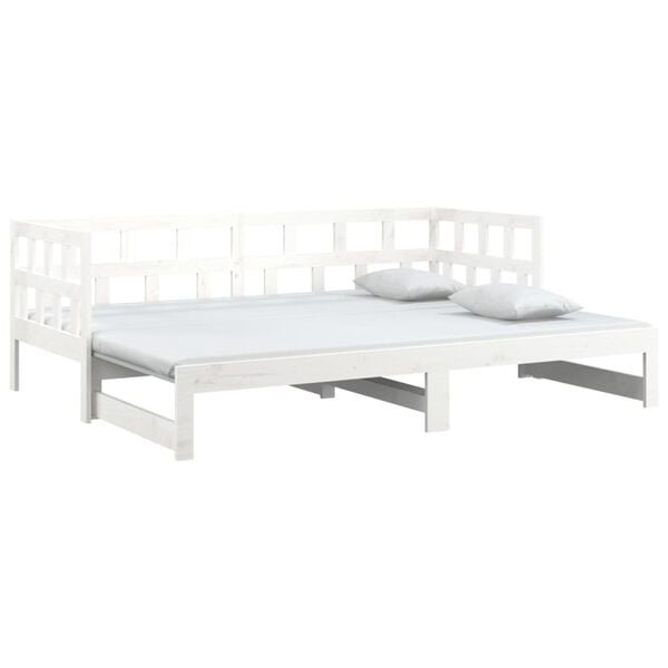 vidaXL Pull-out Day Bed without Mattress White 2x(90x200) cm