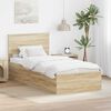 vidaXL Bed Frame with Headboard Sonoma Oak 75 x 190 cm Engineered Wood