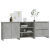 vidaXL 3 Piece Sideboard Concrete Grey Engineered Wood