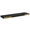 vidaXL Floating Wall Shelves 2 pcs High Gloss Black 90x23.5x3.8 cm MDF