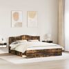 vidaXL Bed Frame Smoked Oak 180 x 200 cm Solid Pine Wood