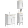 vidaXL Bathroom Furniture Set FLORO 3 pcs White Solid Pine Wood
