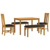 vidaXL Dining Set 5 pcs Black Solid Oak Wood
