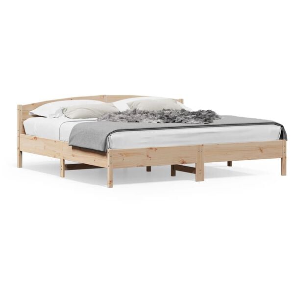 vidaXL Bed Frame without Mattress 180x200 cm Super King Solid Wood Pine