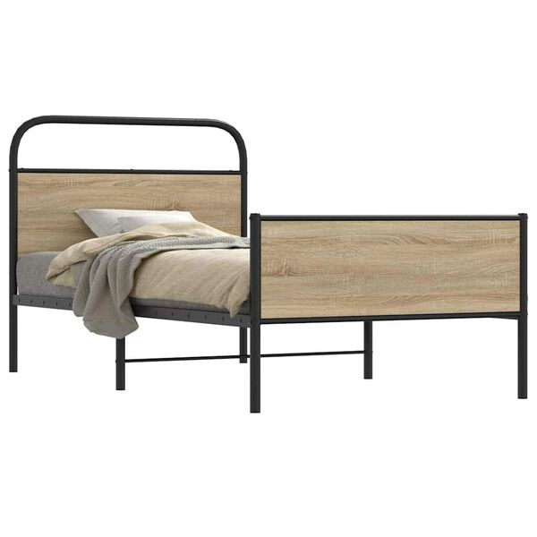 vidaXL Bed Frame without Mattress 90x190 cm Sonoma Oak Engineered Wood