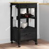 vidaXL Kitchen Trolley Plain Black