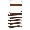 vidaXL Clothes Rack with Shoe Storage Brown Oak 90x34x184 cm