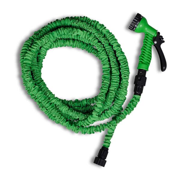 vidaXL Retractable Garden Water Hose with Multi-Functional Spray Nozzle 5 ~ 15 m