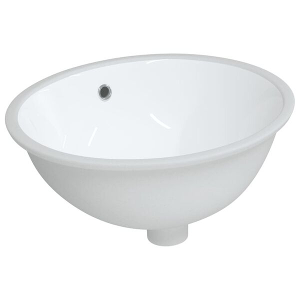 vidaXL Bathroom Sink White 47x39x21 cm Oval Ceramic