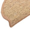 vidaXL Stair Mats 15 pcs 56x17x3 cm Light Brown Half Round