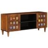 vidaXL TV Cabinet with Door Walnut 105 x 33.5 x 46 cm Solid Mango Wood