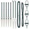 vidaXL Ground Spike Fence Post 7 pcs Green Powder-Coated Steel