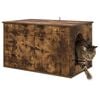 vidaXL Cat House Smoked Oak 85 x 55 x 50 cm Engineered Wood
