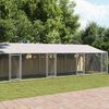 vidaXL Dog Cage with Roof and Doors Grey 12x2x2 m Galvanised Steel