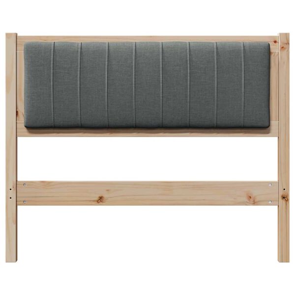 vidaXL Upholstered Headboard Brown 100 cm Solid Pine Wood
