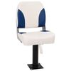 vidaXL Foldable Boat Seat 1 Set Blue and White 41x36x48 cm