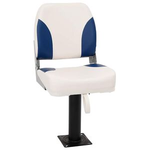 vidaXL Foldable Boat Seat 1 Set Blue and White 41x36x48 cm
