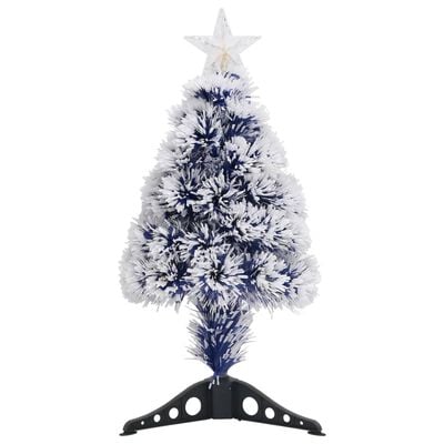 vidaXL Artificial Pre-lit Christmas Tree White&Blue 64 cm Fibre Optic