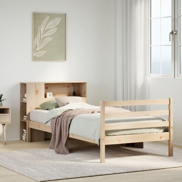 vidaXL Bookcase Bed without Mattress 90x200 cm Solid Wood Pine
