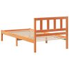 vidaXL Bed Frame with Headboard Wax Brown 80 x 200 cm Solid Pine Wood
